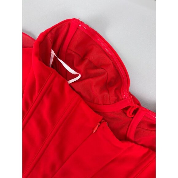 White Fox women's small red push the feeling mini dress corset strapless - Picture 5 of 8